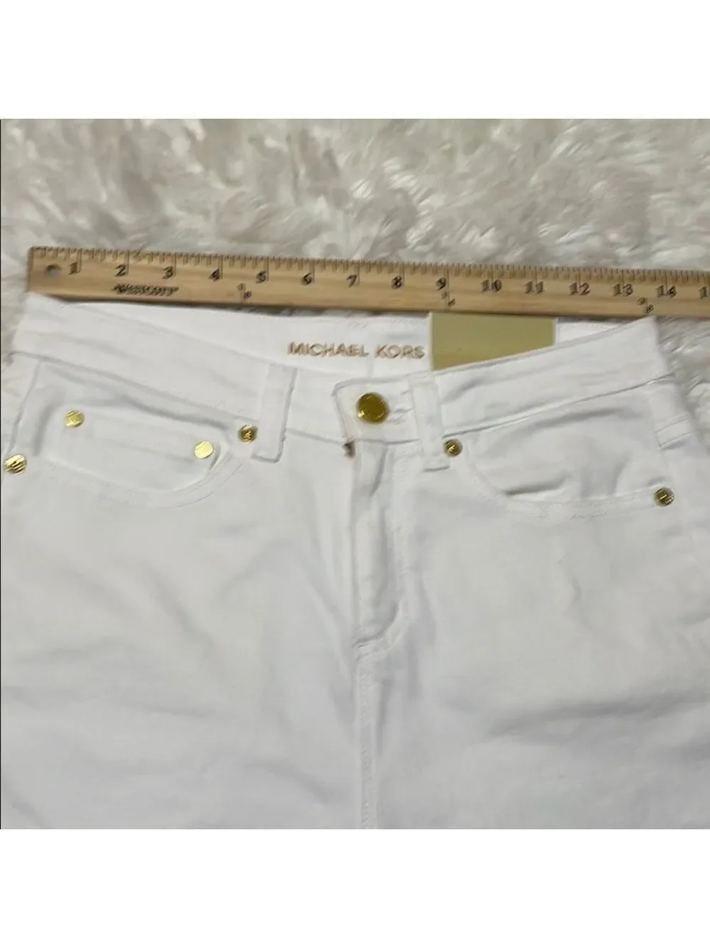 Michael Kors Selma Strength White Skinny Jeans Sz 6